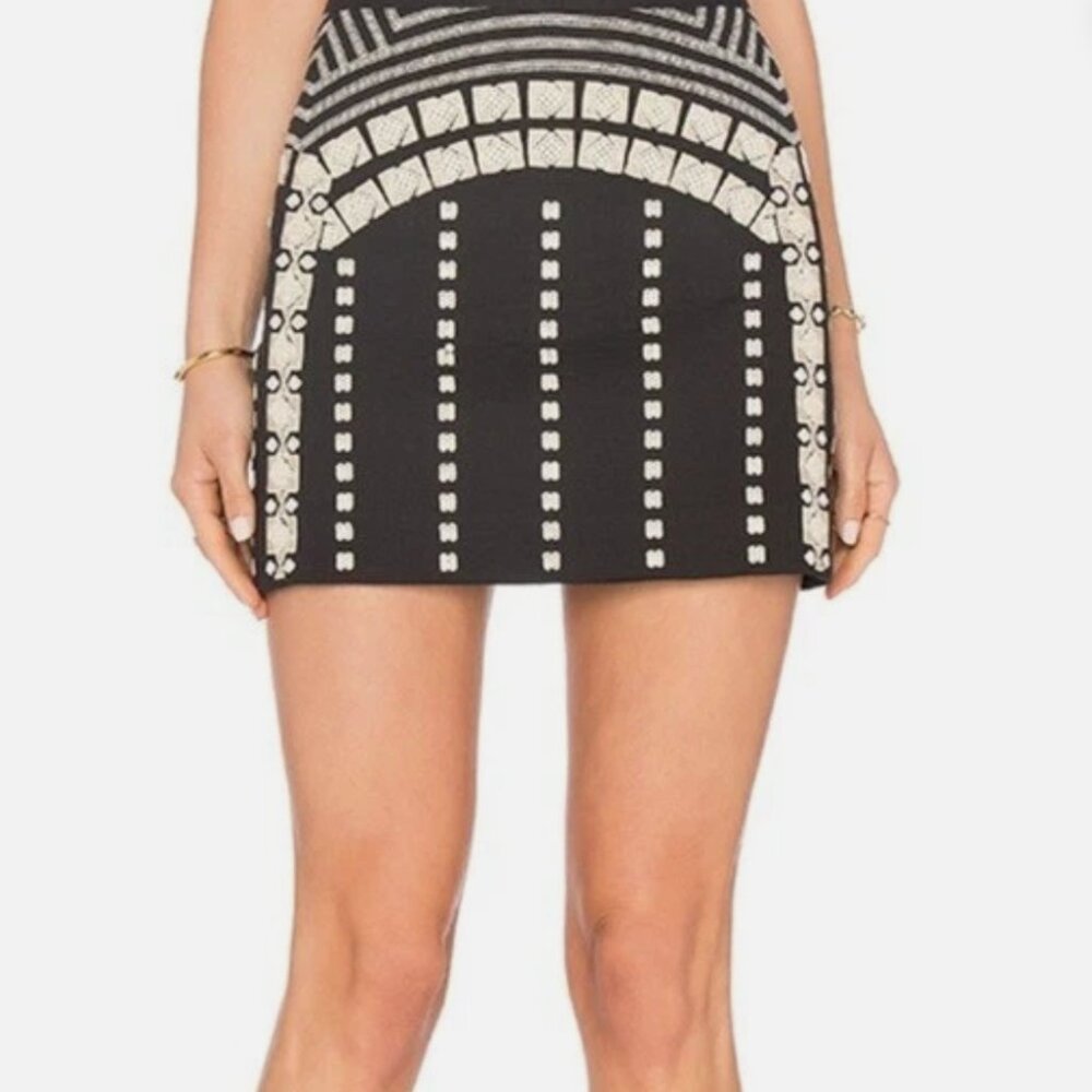 BCBG Embroidered and sequined Lannia miniskirt
